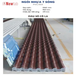 Ngói Nhựa 7 Sóng  - Màu Socola