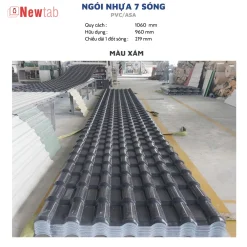 Ngói Nhựa 7 Sóng  - Màu Xám