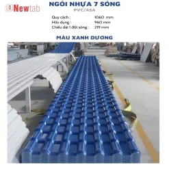 Ngói Nhựa 7 Sóng  - Màu Xanh Dương