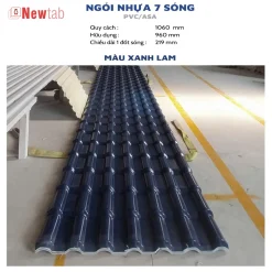 Ngói Nhựa 7 Sóng  - Màu Xanh Lam