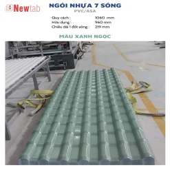 Ngói Nhựa 7 Sóng  - Màu Xanh Ngọc