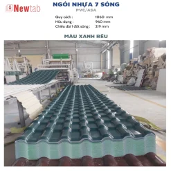 Ngói Nhựa 7 Sóng  - Màu Xanh Rêu