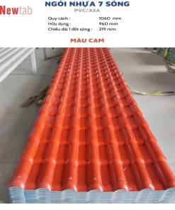 Ngói Nhựa 7 Sóng  - Màu Cam