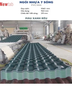 Ngói Nhựa 7 Sóng  - Màu Xanh Rêu