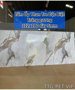 Tấm Ốp Than Tre Bóng Gương  Độ Dày 5mm -Mã PET-VIP-02