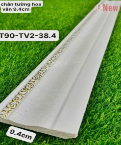 Phào Chỉ -Mã Phào Chân Nhựa PS Chỉ Trắng  9.4cm CT90-TV2-38.4