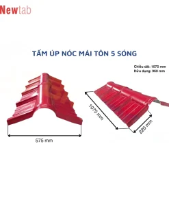 Tấm Úp Nóc Mái Tôn 5 Sóng Màu Đỏ