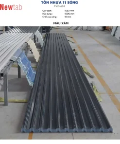 Tôn Nhựa 11 Sóng - Màu Xám