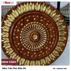 Mâm Trần Hoa Văn Phù Điêu Nhựa Pu Mã GỖ - SG82034 D66
