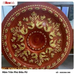 Mâm Trần Hoa Văn Phù Điêu Nhựa Pu Mã GỖ - SG82066 D80