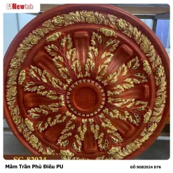 Mâm Trần Hoa Văn Phù Điêu Nhựa Pu Mã GỖ SG82024 D76