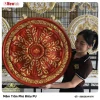 Mâm Trần Hoa Văn Phù Điêu Nhựa Pu Mã Gỗ - SG82024 D76