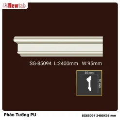 Phào Tường  Hoa Văn Phù Điêu Nhựa PU Mã SG85094 2400X95