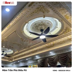 Mâm Trần Hoa Văn Phù Điêu Nhựa Pu Mã VÀNG - SG82020 D95.6