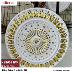 Mâm Trần Hoa Văn Phù Điêu Nhựa Pu Mã VÀNG - SG82034 D66