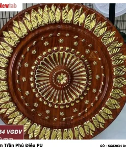 Mâm Trần Hoa Văn Phù Điêu Nhựa Pu Mã GỖ - SG82034 D66