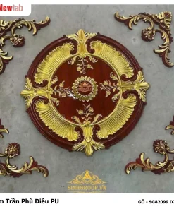 Mâm Trần Hoa Văn Phù Điêu Nhựa Pu Mã GỖ - SG82099 D77