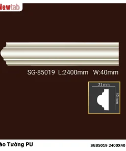 Phào Tường  Hoa Văn Phù Điêu Nhựa PU Mã SG85019 2400X40