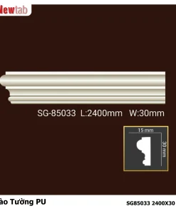 Phào Tường  Hoa Văn Phù Điêu Nhựa PU Mã SG85033 2400X30