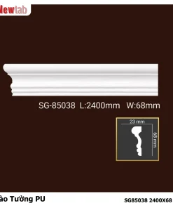 Phào Tường  Hoa Văn Phù Điêu Nhựa PU Mã SG85038 2400X68