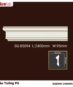 Phào Tường  Hoa Văn Phù Điêu Nhựa PU Mã SG85094 2400X95