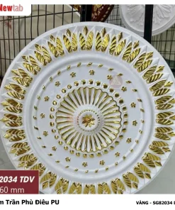 Mâm Trần Hoa Văn Phù Điêu Nhựa Pu Mã VÀNG - SG82034 D66