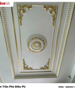 Mâm Trần Hoa Văn Phù Điêu Nhựa Pu Mã VÀNG - SG82057 D66