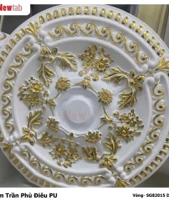Mâm Trần Hoa Văn Phù Điêu Nhựa Pu Mã Vàng- SG82015 D67