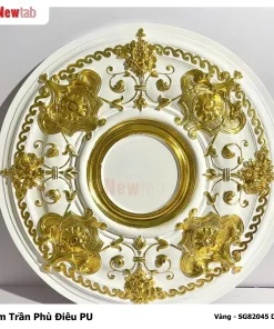 Mâm Trần Hoa Văn Phù Điêu Nhựa Pu Mã Vàng - SG82045 D75
